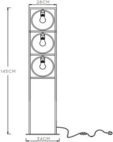 Image du produit Lucide SUUS - Lampadaire - 3xE27 - Noir 00727/03/30 (E27)
