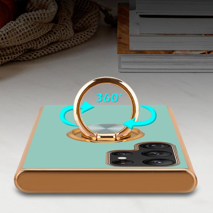 Produktbild Cadorabo Hülle für Samsung Galaxy S22 ULTRA im TPU mit Kameraschutz und Ring LM089 Style (Samsung Galaxy S22 Ultra)