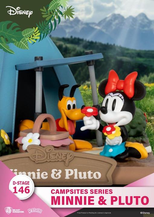 Actual product image Beast Kingdom Disney diorama PVC D-Stage Campsite Series Mini & Pluto 10 cm