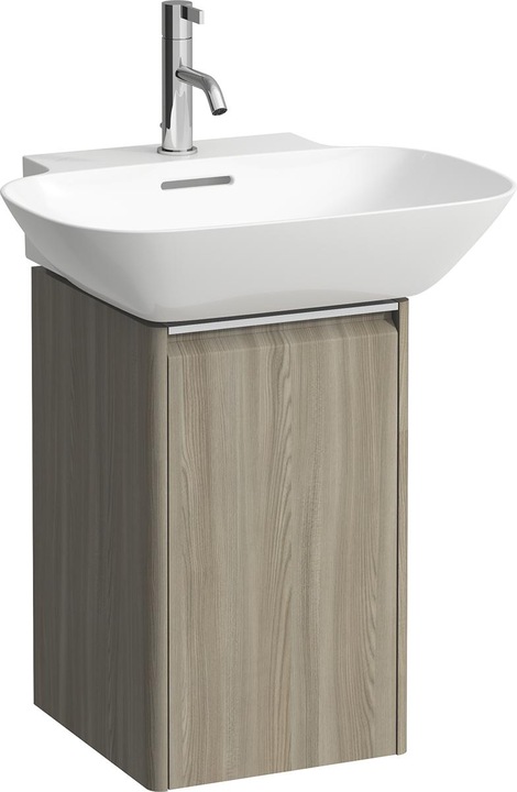 Actual product image Laufen Base for Ino vanity unit, 1 door, hinge left, handle aluminium anodized, for WT H810302, H403