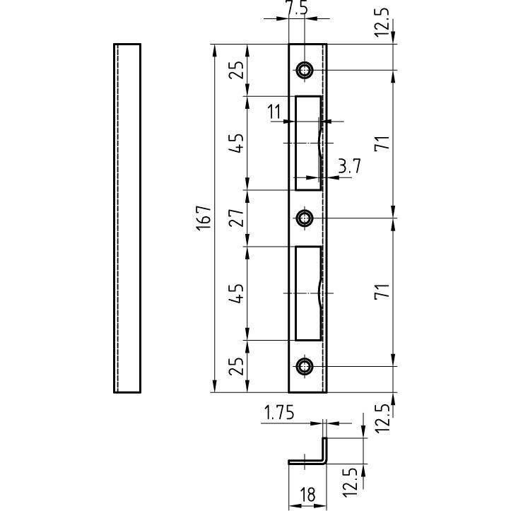 Glutz, Türgriff + Fenstergriff, Schliessbleche (Schliessblech)