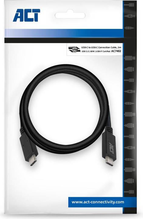 Productafbeelding USB 3.2 Gen1 verbindingskabel C mannelijk - C mannelijk 2 meter (2 m, USB 3.2 Gen 1, 20 W)