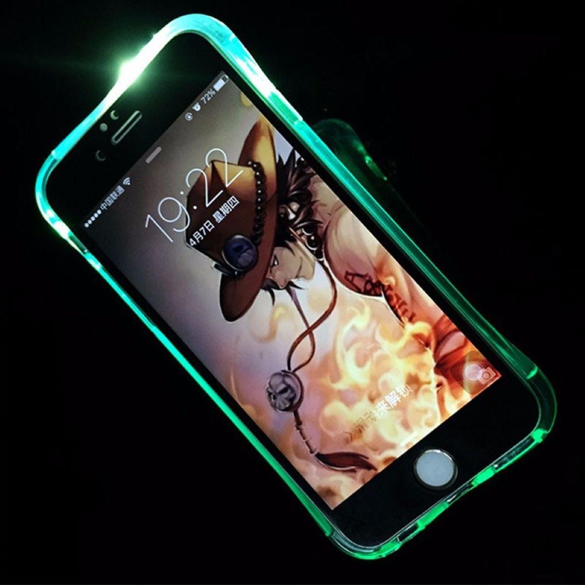 König Design Handy Hülle LED Licht bei Anruf für Handy Apple iPhone 5 / 5s / SE Blau Case Neu (Apple iPhone 5), Smartpho...