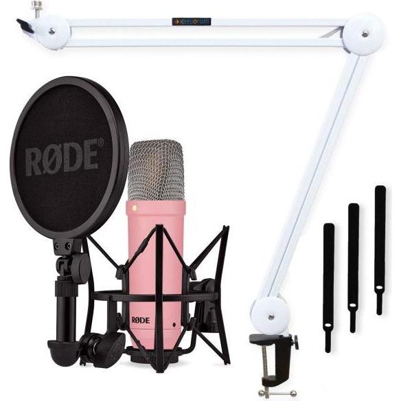 Thumbnail - RØDE NT1 Signature Pink Mikrofon mit Gelenkarm Weiss, Mikrofon