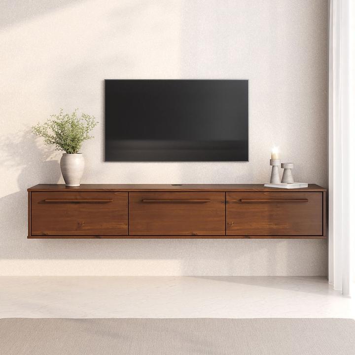 Image du produit IDIMEX Lowboard TECCA mit 3 Klappen aus Massivholz – Eiche farben