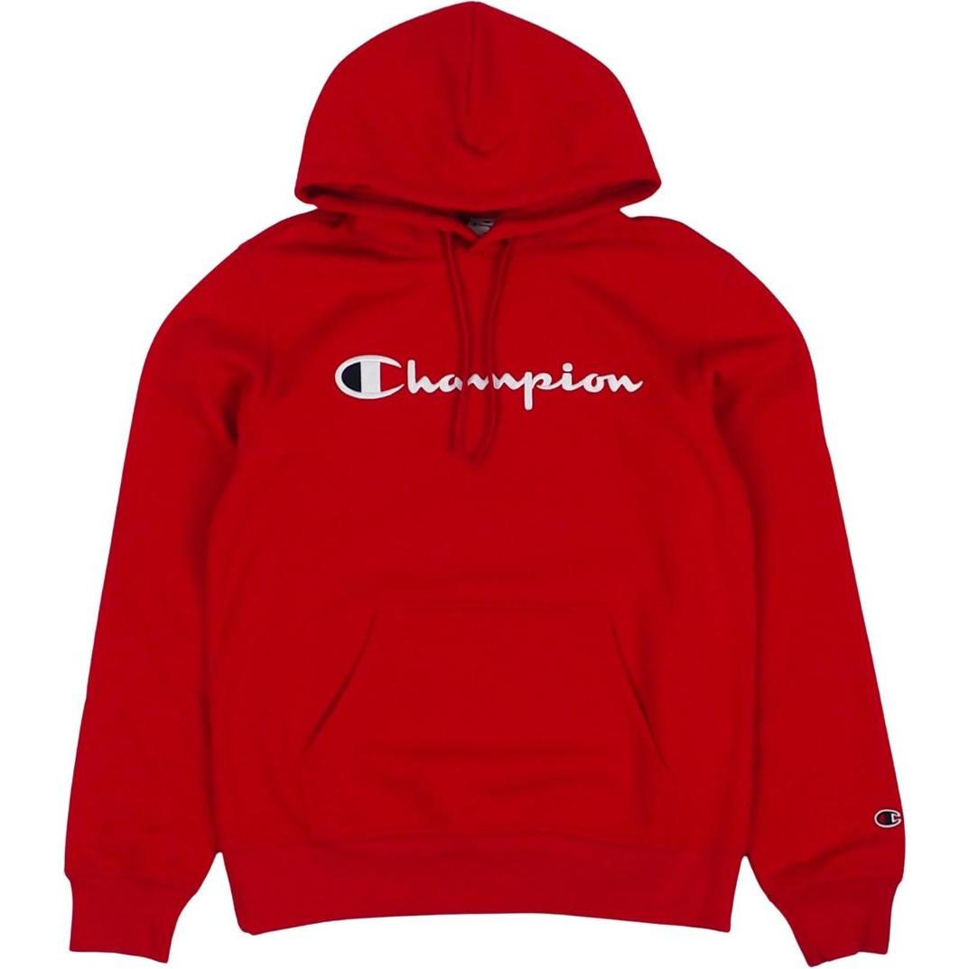 Champion, Uomini, Felpa + Maglione, Bluza męska Hooded czerwona 220253 RS054 S, Rosso, (S)