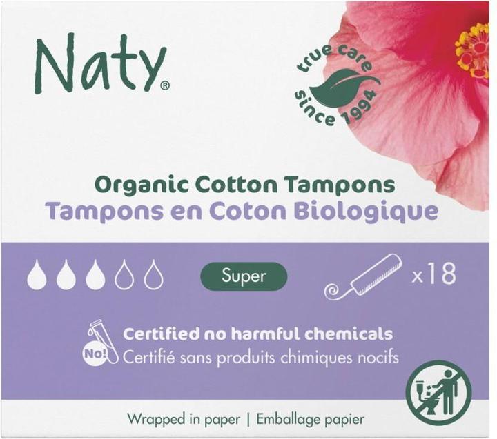 Naty Bio-Tampons Super ohne Applikator 18 Stück (Normal)