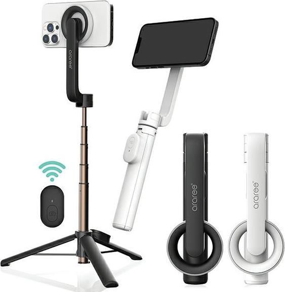 Actual product image Araree Selfie Stick Bluetooth Magfie POD biały/white MagSafe Tripod AR60-01727B