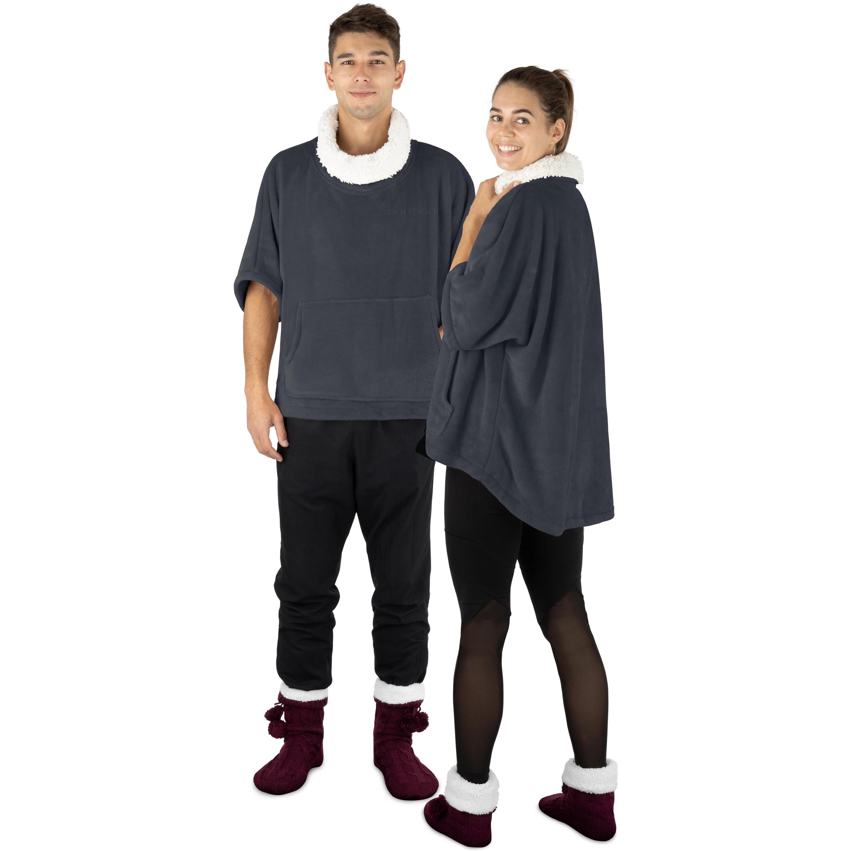Thumbnail - Normani, Herren, Pullover, Weicher Oversize Kuschelpullover, Grau, (One Size)