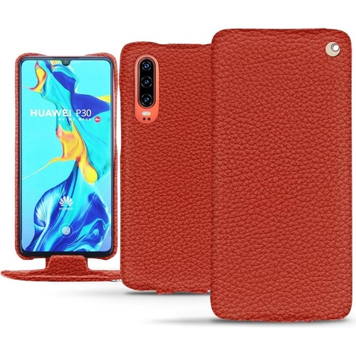 Noreve Lederschutzhülle vertikal (Huawei P30), Smartphone Hülle, Orange