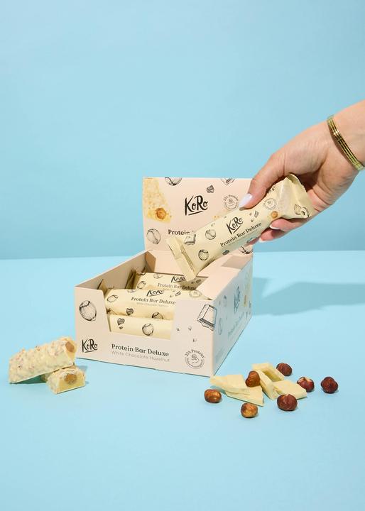 Image du produit KoRo Protein Bar Deluxe White Chocolate Hazelnut 12 x 55 g (Noisette au chocolat blanc, 1 pcs, 660 g)