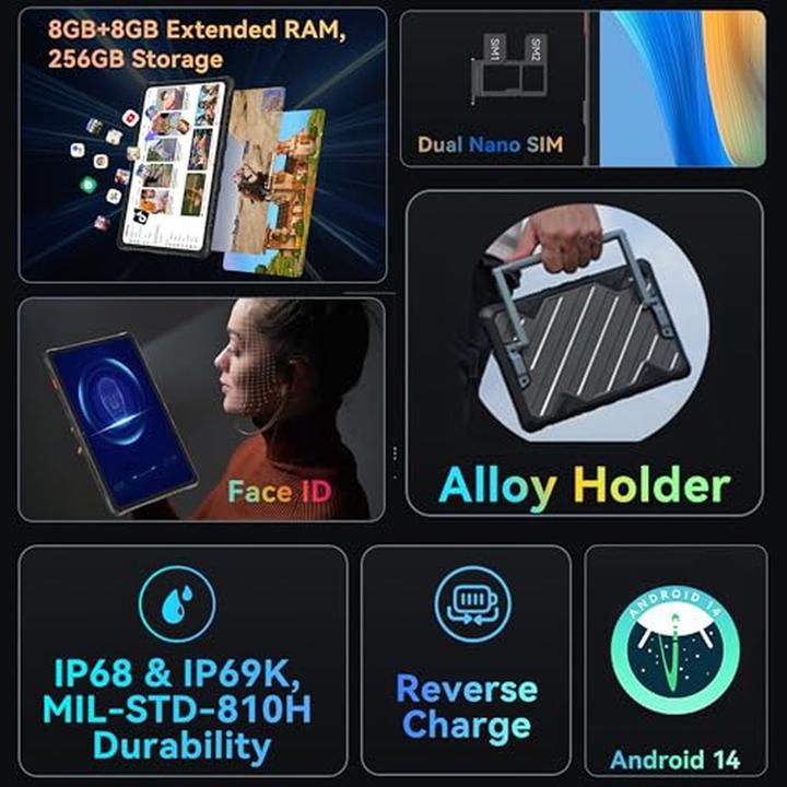 Cubot Tablette 10,95 pouces FHD+, 16 Go RAM, 256 Go ROM, 4G Dual SIM