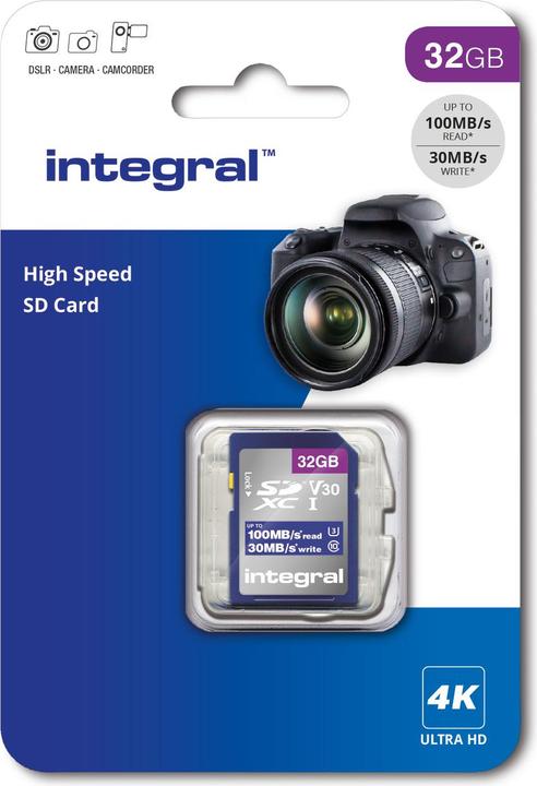 Image du produit Carte SDHC 32 Go U3 V30 (32 Go, SD, U3, UHS-I)