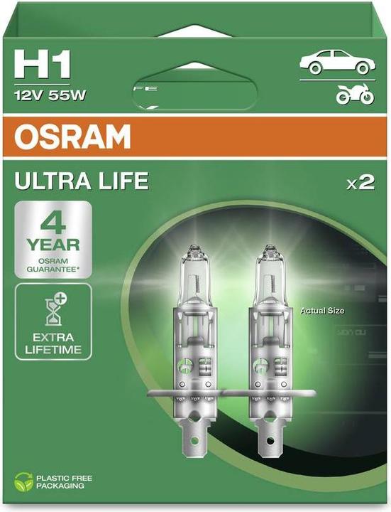 Image du produit Osram 4062172388122 Ampoules halogènes Ultra Life H1 55 W 12 V (H1)