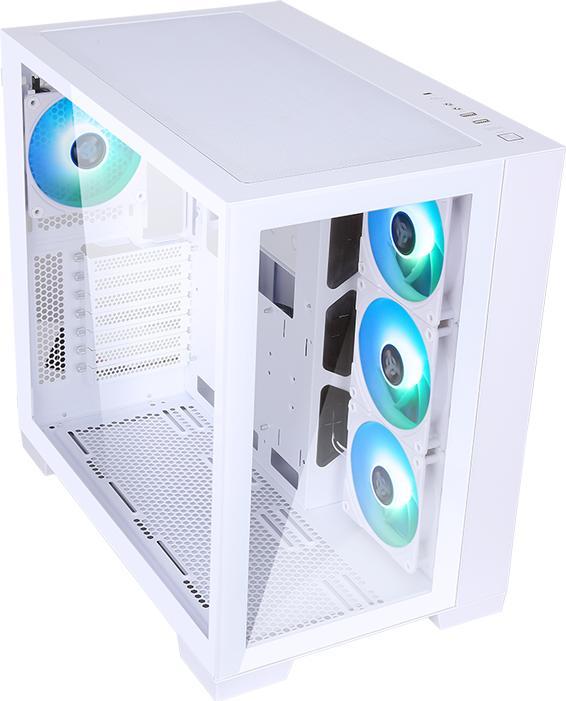 Actual product image Itek Boitier Moyen Tour ATX Dark Cave RGB avec panneau vitré (Blanc) (ATX, mATX, Mini-ITX)