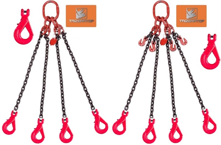 Actual product image No Name Chain sling 4-strand, 6 mm, WLL 2360 kg with safety clevis hook, 4 m with chain shortener