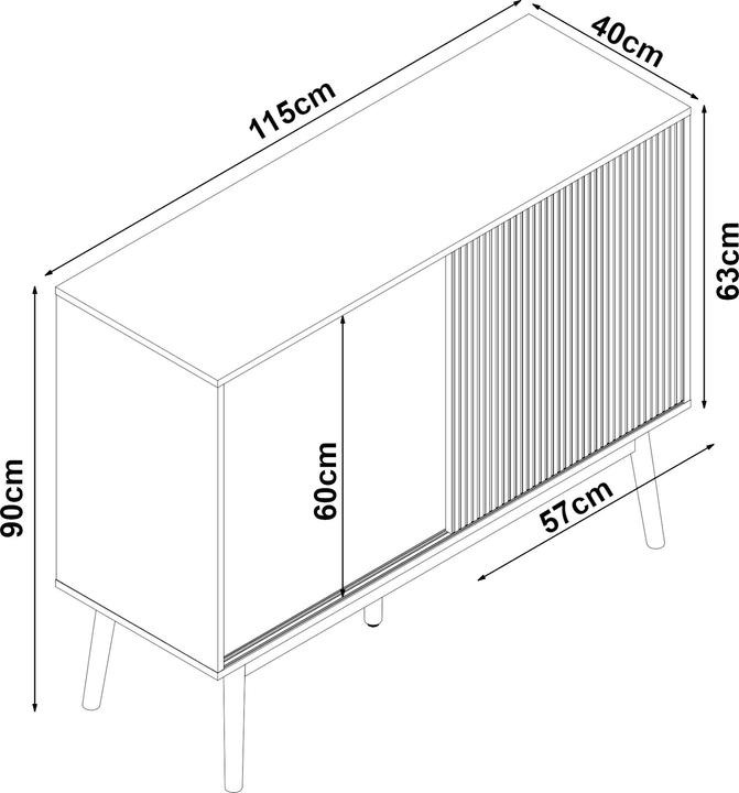 Actual product image En.Casa Landskrona (115 x 40 x 90 cm)