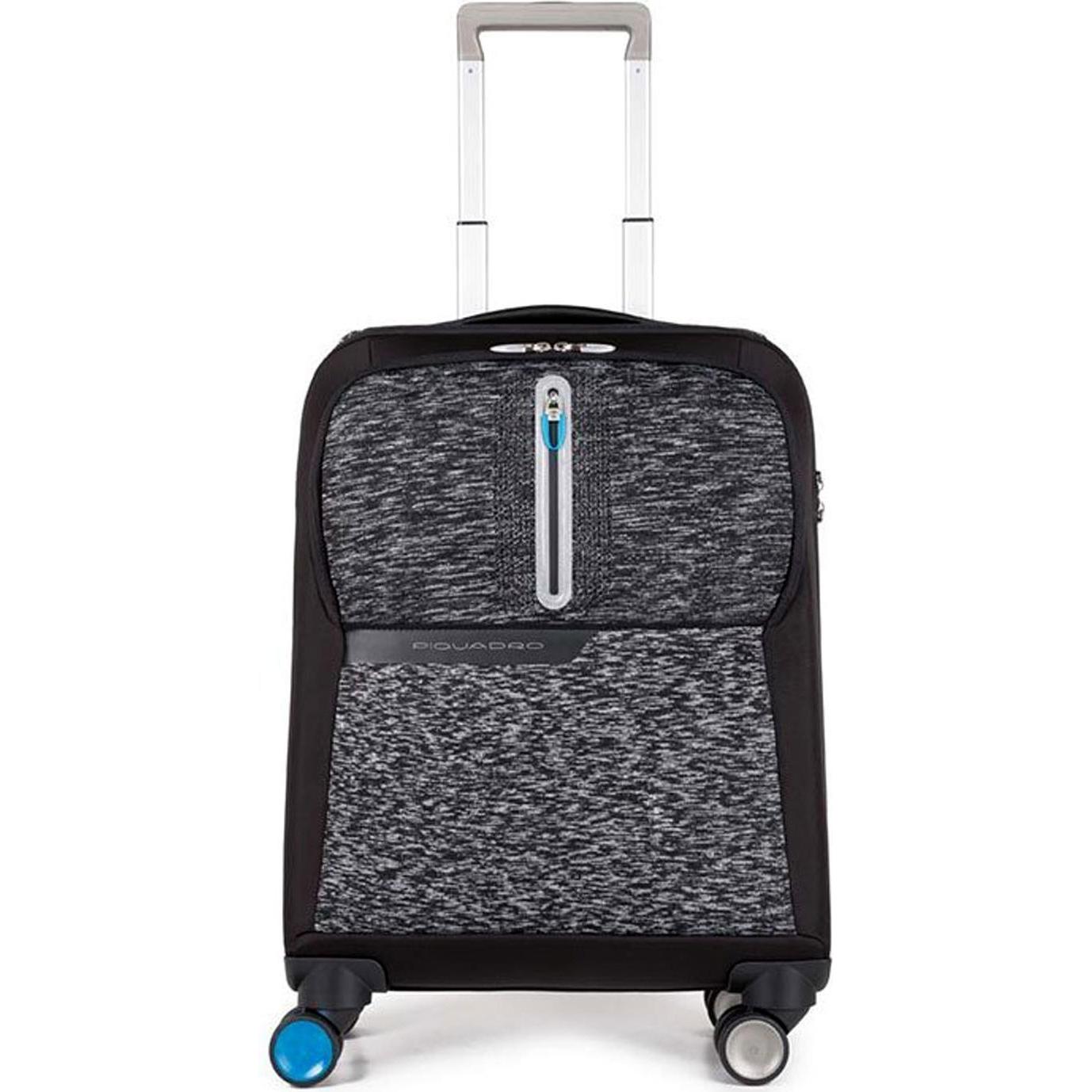 Piquadro Unisex Nero Valigia, Bagmotic, Synthetic Fabric, Textile Bag, Trolley, Black,