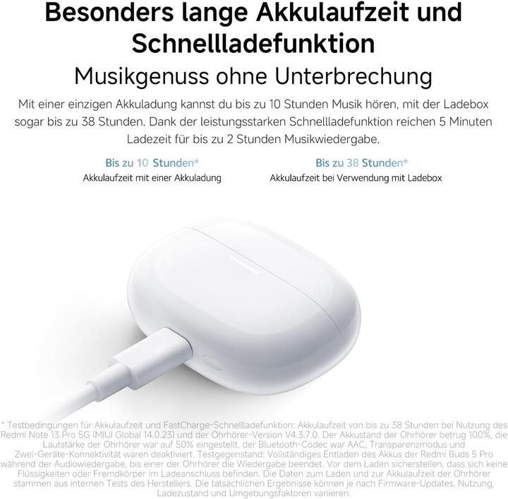 Image du produit Xiaomi Redmi Buds 5 Pro (ANC, 10 h, Sans fil)