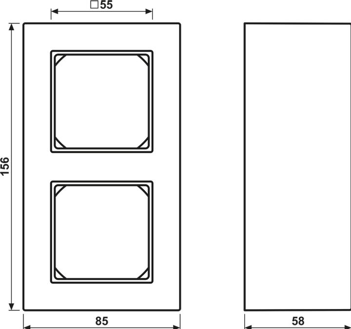 Actual product image JUNG A5582HBFWW Frame 2gang A 550 28mm