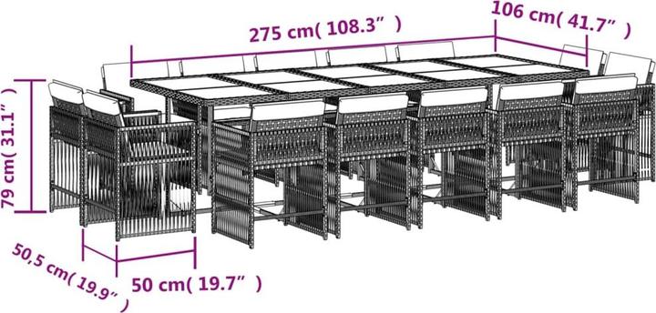 Actual product image vidaXL Garten Essgruppe (106 cm)