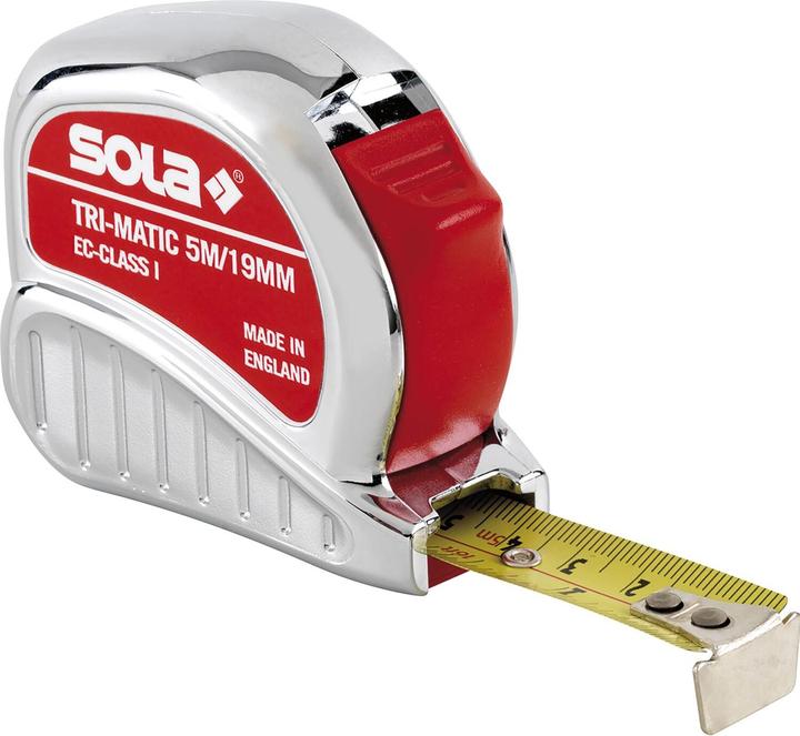 Produktbild Sola Messwerkzeuge Taschenrollbandmass TRI-MATIC Länge 3 m Breite 13 mm mm/cm EG I Kunststoff Stopptaste (3 m)