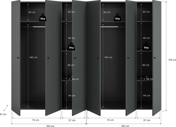 Produktbild Xonox Home Darwin (240 x 51 x 176 cm)