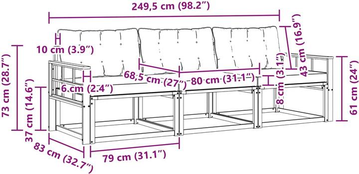 Produktbild vidaXL Outdoor-Sofa