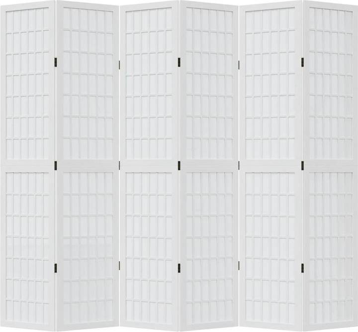 Image du produit vidaXL Séparation de pièce Paravent Mur d'Espagne 6 pcs. blanc bois massif