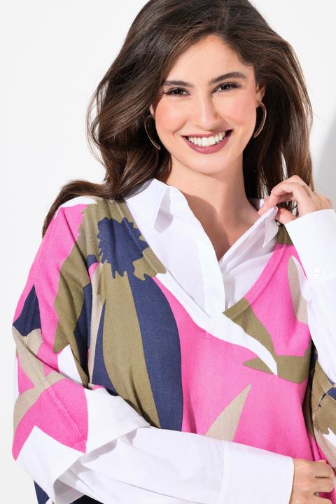 Actual product image Ulla Popken Oversized Flower Print Sweater (58, 60, 62)