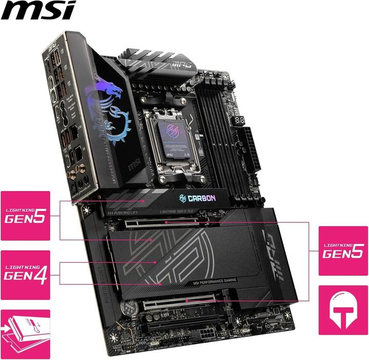 Productafbeelding MSI MPG X870E CARBON WIFI - X870/AM5/DDR5/ATX (AM5, AMD X870E, ATX)