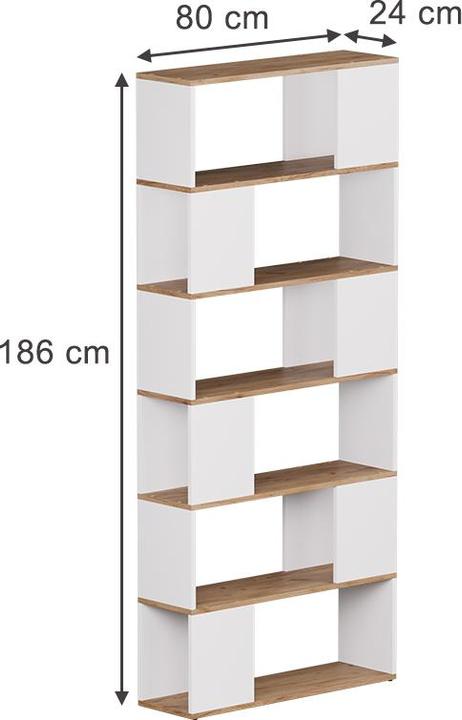Actual product image Vicco Raumteiler Eneos, Weiss/Goldkraft Eiche, 80 x 186 cm