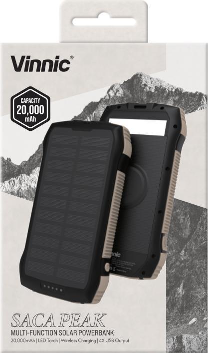 Actual product image Vinnic Solar Charger (20000 mAh, 20 W, 74 Wh)