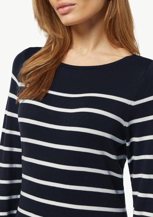 Produktbild Comma Kleid Gestreiftes Strickkleid mit U-Ausschnitt (40)