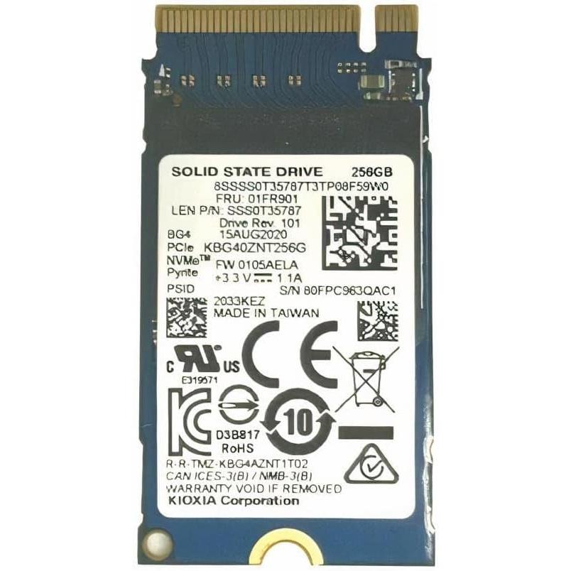 Lenovo TOSHIBA BG4 256GB M.2 PCIe 2242 KBG40ZNT256G SSD (256 GB, M.2 2242), SSD