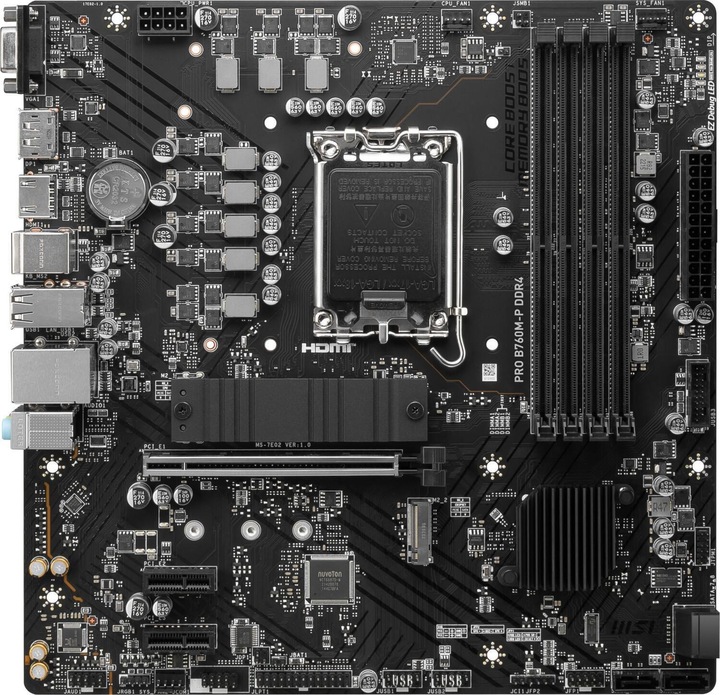 Immagine prodotto MSI MB PRO B760M-P DDR4 (B760,S1700,mATX,Intel) (LGA 1700, Intel B760, mATX)