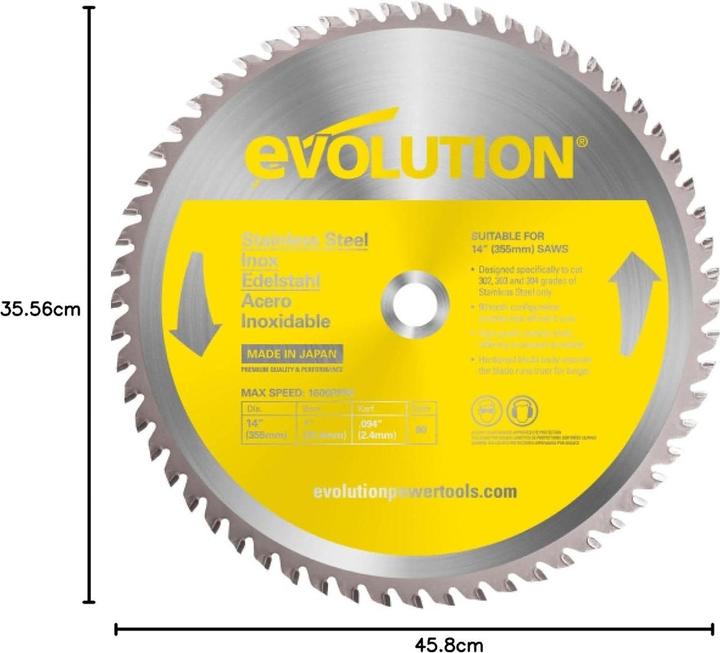 Image du produit Evolution Lame de scie pour acier inoxydable 355x25,4mm T90