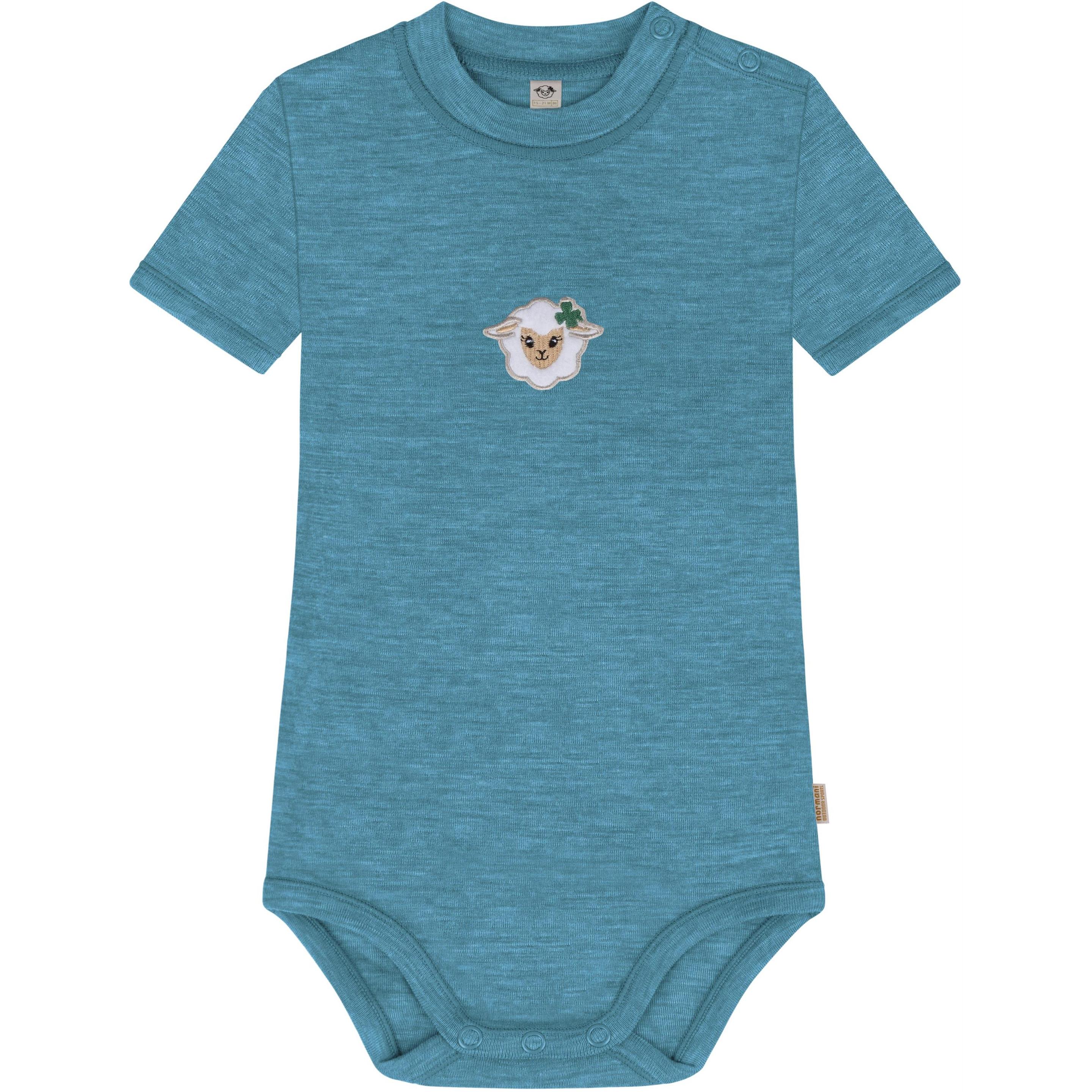 Normani, Herren, Body, Baby Merino Kurzarmbody „Tihoi" - 9325, Blau, (62)