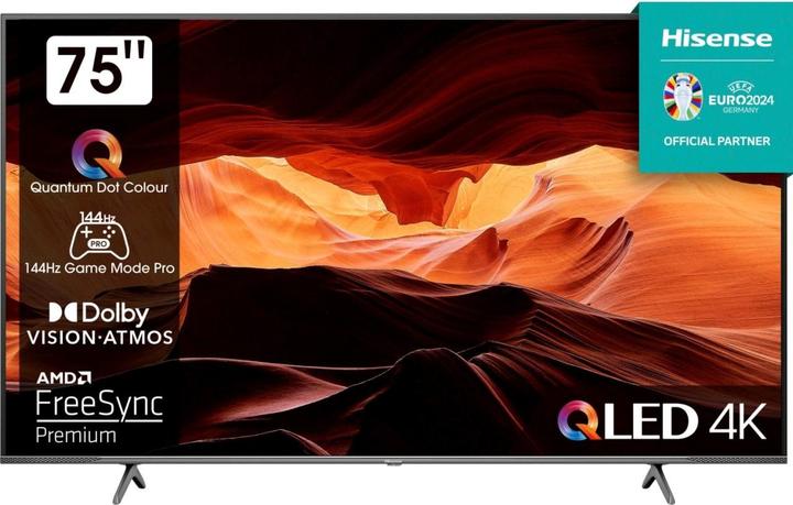 Produktbild Hisense TV 75E77KQ/Pro sw QLED-TV (74.41", QLED, 4K)