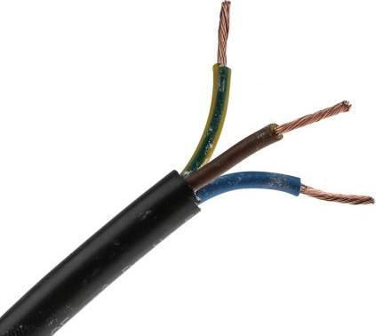 Image du produit RS PRO H05VV-F 3183Y 3 Core 1.25mm Black Cable (100 m)