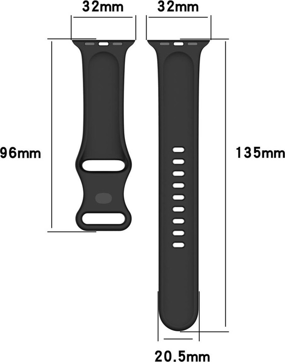Actual product image König Design Sport Replacement Strap for Apple Watch 1/2/3/4/5/6/SE 40 38 mm Large Silicone White