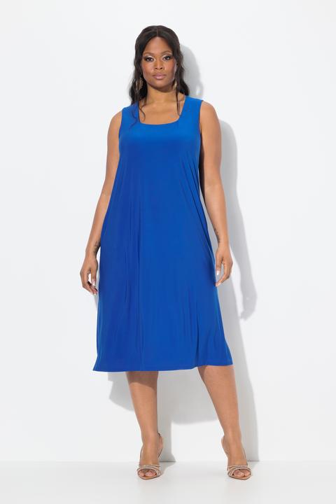 Produktbild Ulla Popken Jersey-Kleid, A-Linie, Carree-Ausschnitt, ärmellos (50, 52)