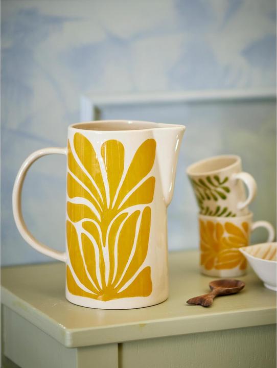 Immagine prodotto Bloomingville Krug Fauni 2.16 l, Gelb/Weiss (2.16 l)