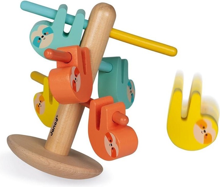 Actual product image Janod Stacking toy balance and color game sloth wood