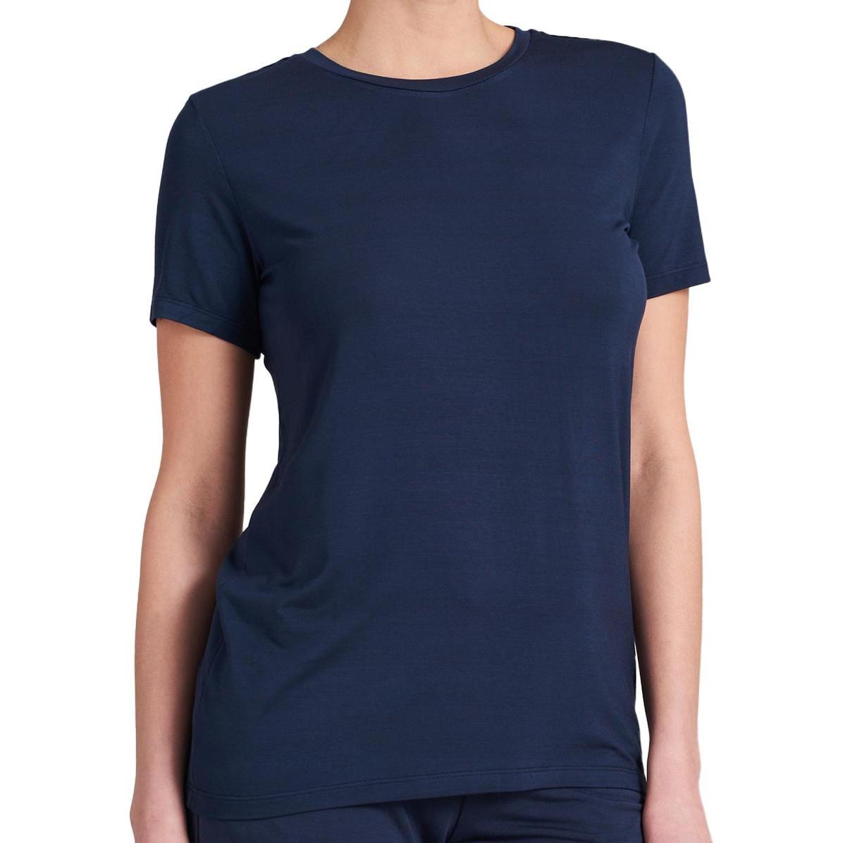 Schiesser, Damen, Pyjama, Modal Schlafanzug Kurzarm, Blau, (38)