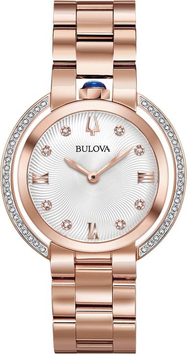 Actual product image Bulova Rubaiyat 98R248 Horloge - Staal - Roskleurig - 35 mm (Analogue wristwatch, 35 mm)