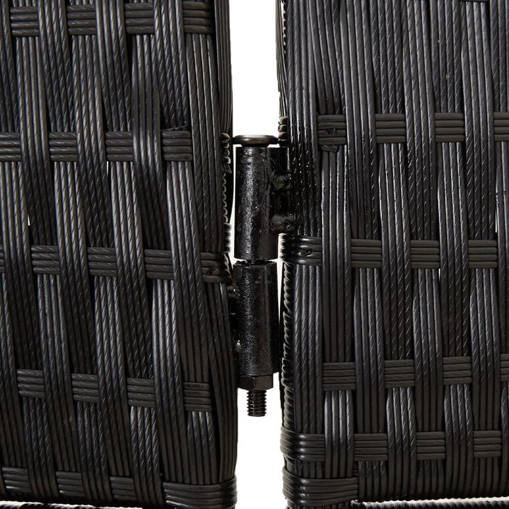 Produktbild vidaXL Paravent 6-tlg. Schwarz Poly Rattan,Farbe: Schwarz,Material