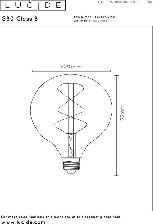 Image du produit Lucide G80 Class B (E27, 1300 lm, 1x)