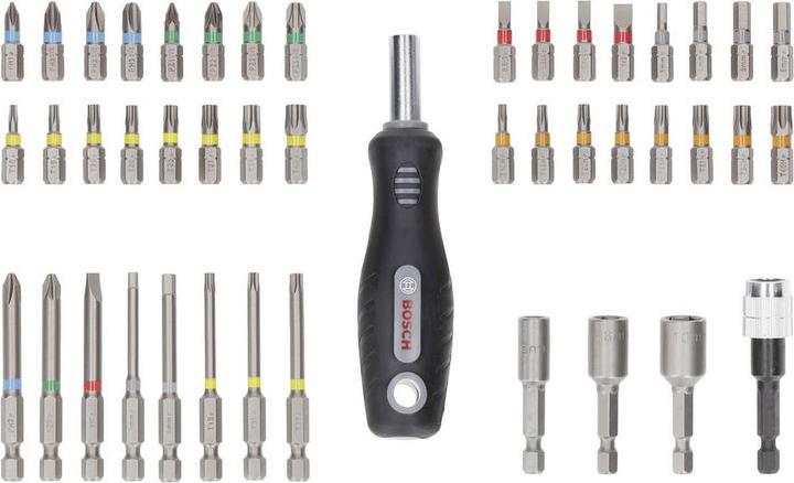 Actual product image Bosch Professional Bit Set Extra Hard 44+1 (PH1 / PH2 / PH3 / PZ1 / PZ2 / PZ3 / HEX3 / HEX4 / HEX5 / HEX6 / T10 / T15 / T20 / T25 / T27 / T30 / T40 / SL3 / SL4 / SL5 / SL6 / TH10 / TH15 / TH20 / TH25 / TH27 / TH30 / TH40)