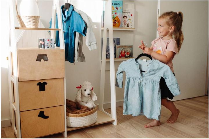 Actual product image Duck Woodworks Children's wardrobe drawers with dress form handles